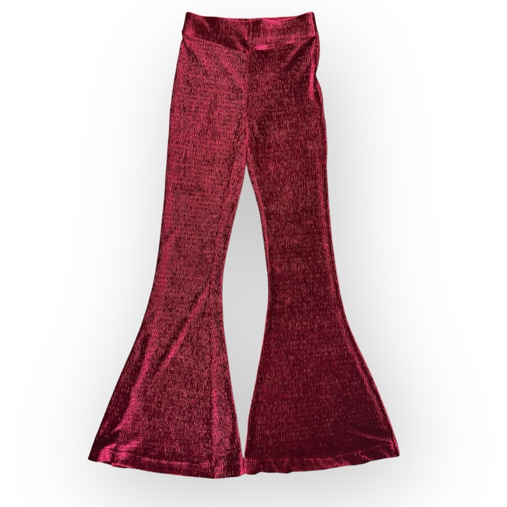 Free People So Charming Velvet Flare Pants- Burgundy/Red- Like New- XS